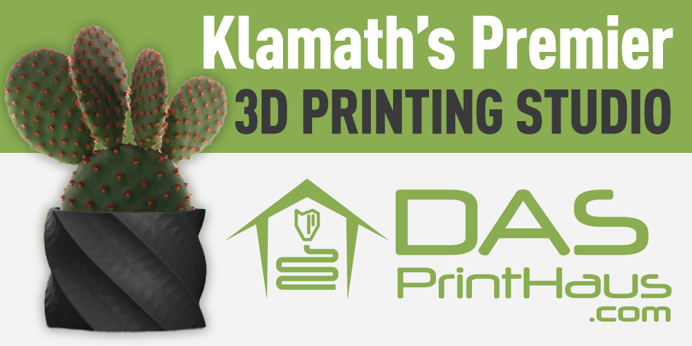 Green and White Billboard Artwork for Das Print House in Klamath Falls