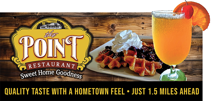 Billboard Artwork featuring mimosas and breakfast advertising for The Point Restaurant