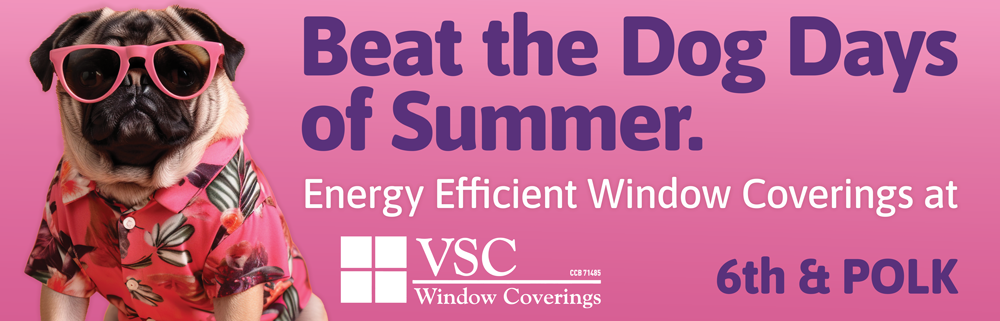 Billboard artwork with pink background and pug with sunglasses